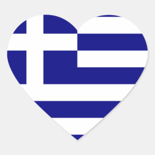 Flag of Greece Heart Sticker