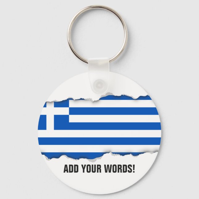 Flag of Greece Key Ring (Front)