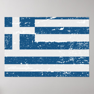 FLAG OF GREECE POSTER