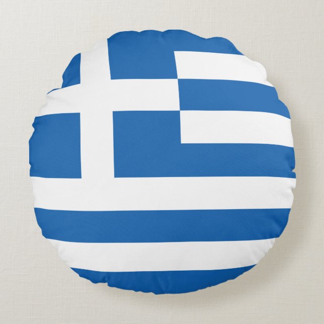 Flag of Greece Round Cushion (Front)