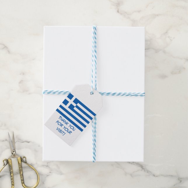 Flag of Greece souvenir Gift Tags (With Twine)