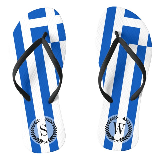 Flag of Greece Thongs (Footbed)
