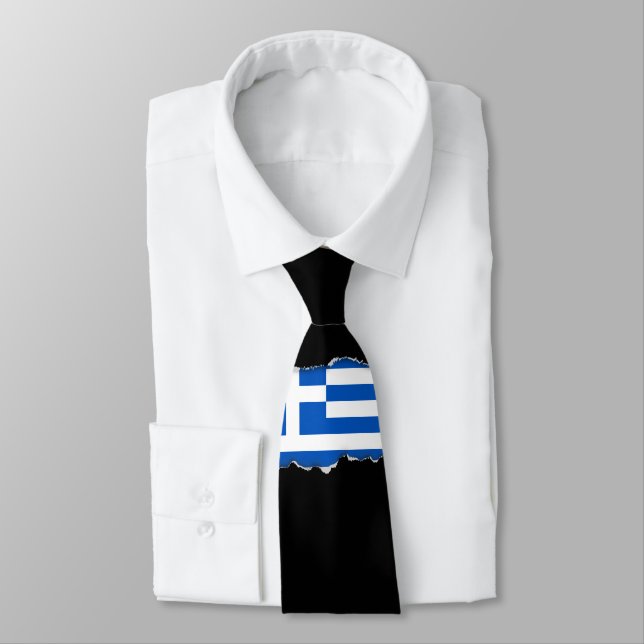 Flag of Greece Tie (Tied)