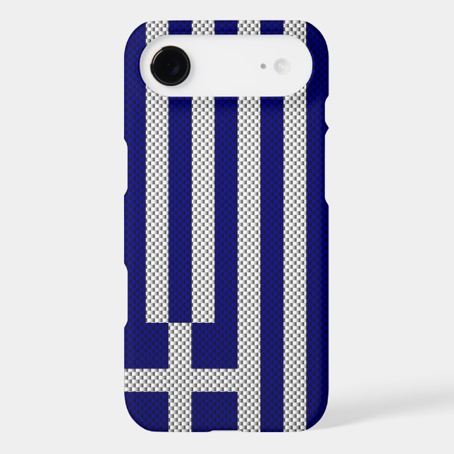 Flag of Greece with Carbon Fibre Effect Case-Mate iPhone Case (Back)