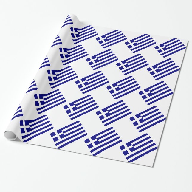 Flag of Greece Wrapping Paper (Unrolled)