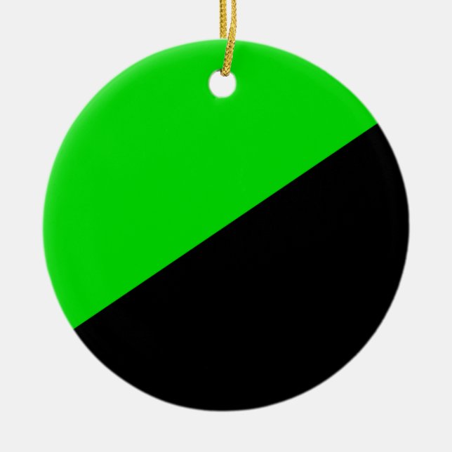 Flag of Green Anarchism Ceramic Ornament (Front)