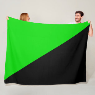 Flag of Green Anarchism Fleece Blanket