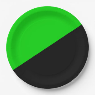 Flag of Green Anarchism Paper Plate
