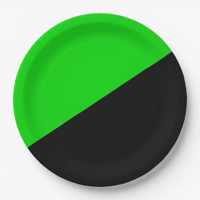 Flag of Green Anarchism Paper Plate (Front)