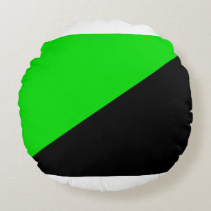 Flag of Green Anarchism Round Cushion