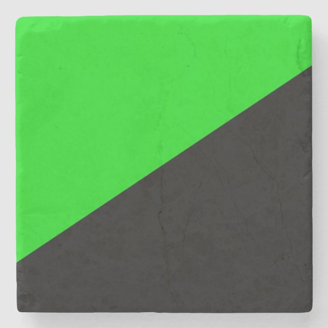 Flag of Green Anarchism Stone Coaster (Front)