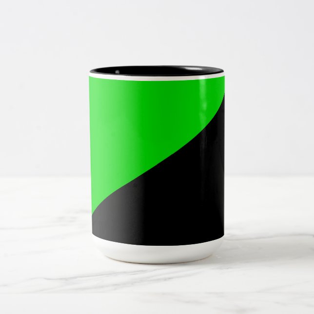 Flag of Green Anarchism Two-Tone Coffee Mug (Center)