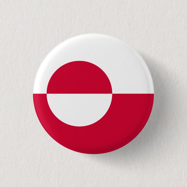 Flag of Greenland 3 Cm Round Badge (Front)