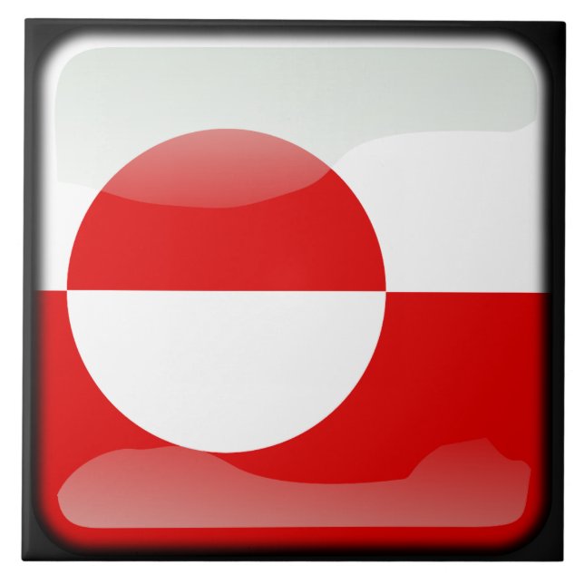 Flag of Greenland Ceramic Tile (Front)