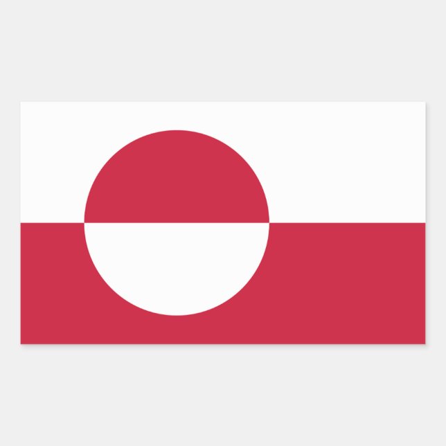 Flag of Greenland Rectangular Sticker (Front)