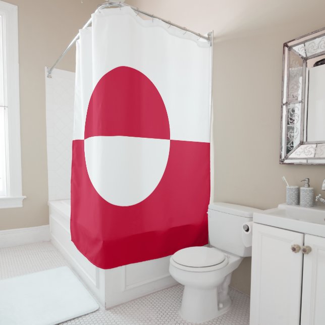 Flag of Greenland Shower Curtain (In Situ)