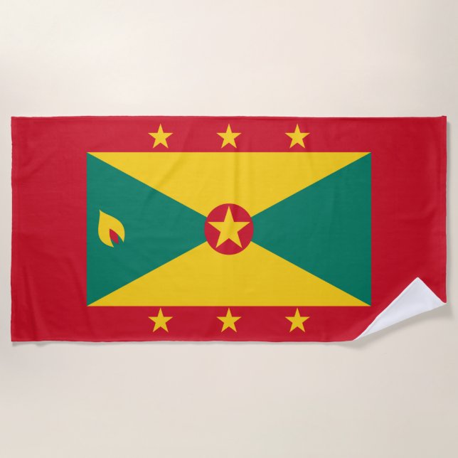 Flag of Grenada Beach Towel (Front)
