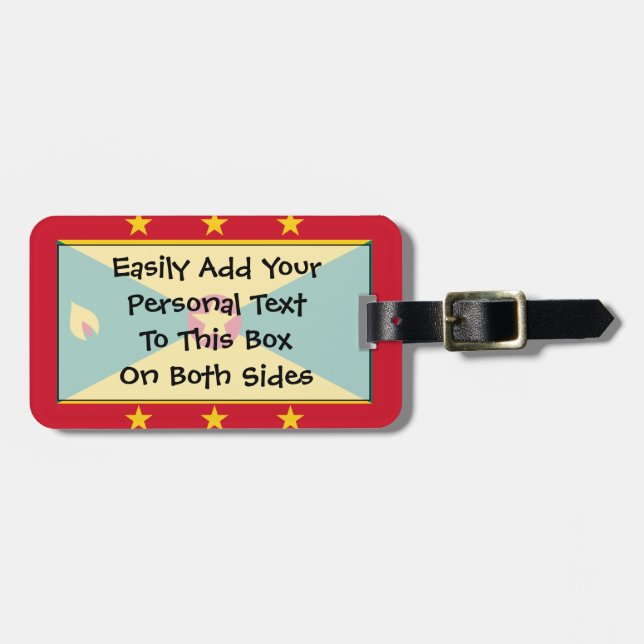 Flag of Grenada Easy ID Personal Luggage Tag (Front Horizontal)