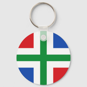 Flag of Groningen (province) Key Ring