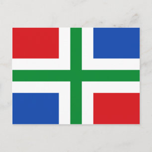 Flag of Groningen (province) Postcard