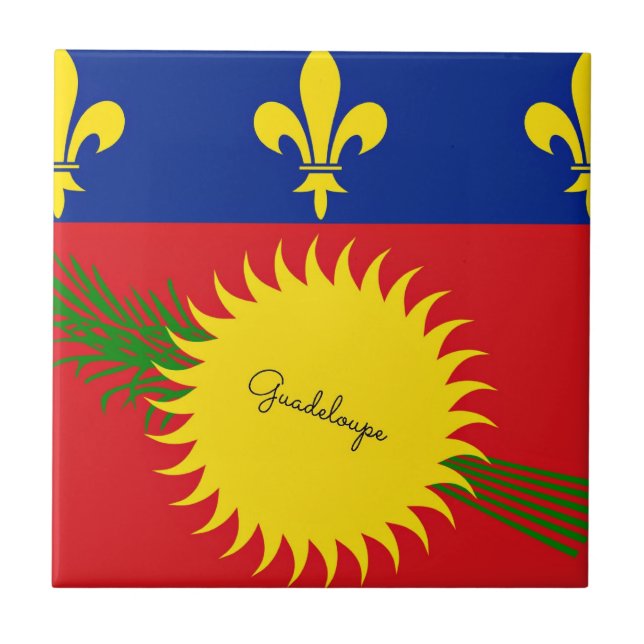 Flag of Guadeloupe Ceramic Tile (Front)