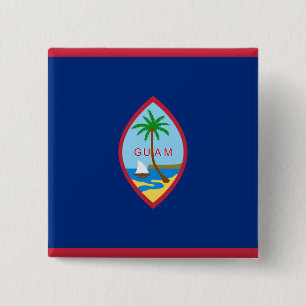 Flag of Guam 15 Cm Square Badge