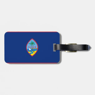 Flag of Guam Luggage Tag w/ leather strap