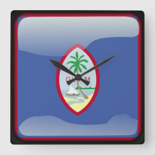 Flag of Guam Square Wall Clock
