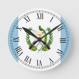 Flag of Guatamala Round Clock