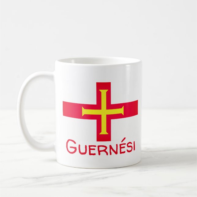 Flag of Guernési Coffee Mug (Left)