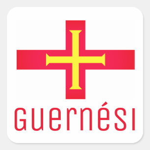 Flag of Guernési Square Sticker