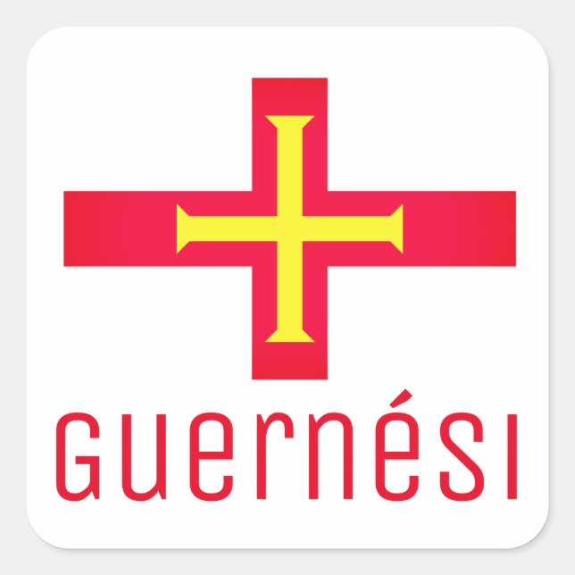 Flag of Guernési  Square Sticker (Front)