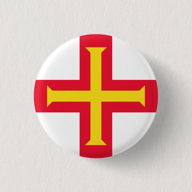 Flag of Guernsey 3 Cm Round Badge (Front)