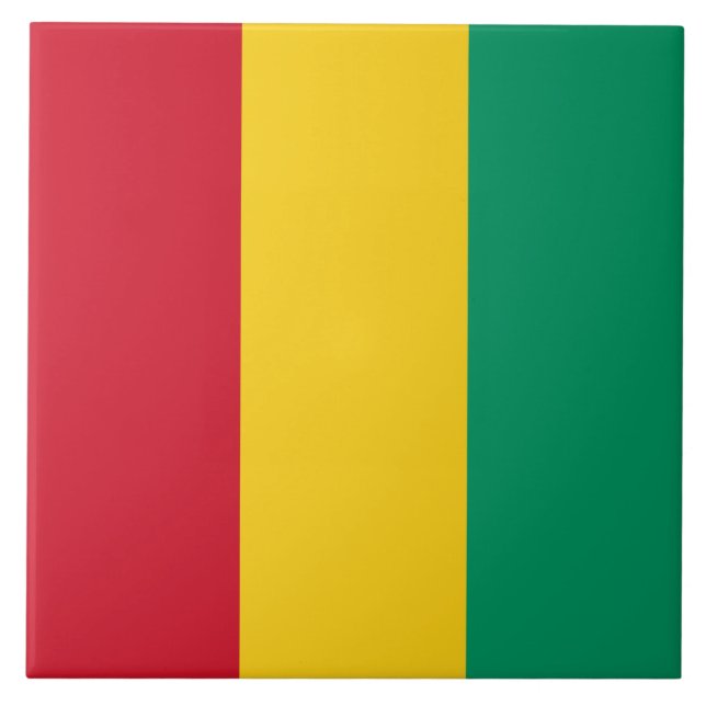 Flag of Guinea (African Country) Ceramic Tile (Front)