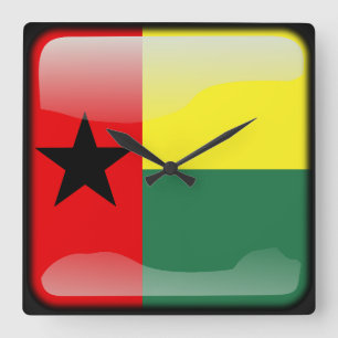 Flag of Guinea-Bissau Square Wall Clock