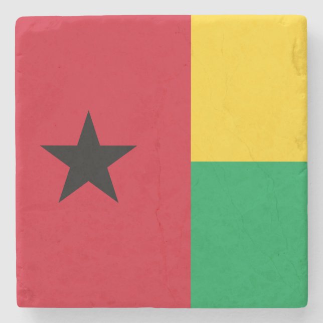 Flag of Guinea-Bissau Stone Coaster (Front)