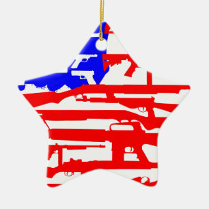 Flag Of Guns 2nd Amendment Ceramic Ornament