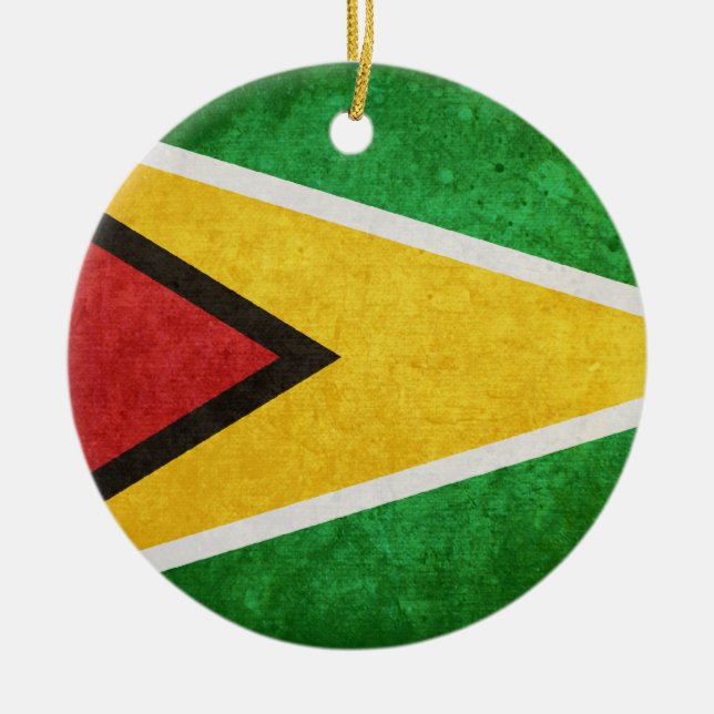 Flag of Guyana Ceramic Ornament (Front)