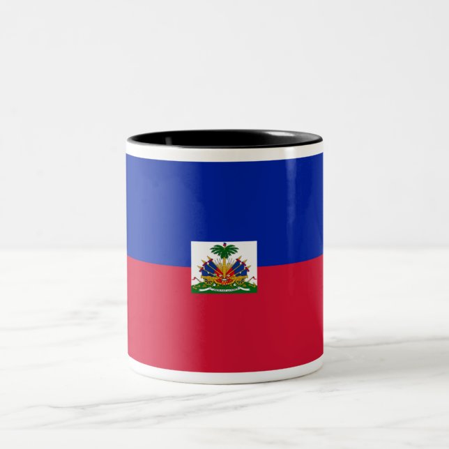 Flag of Haiti Two-Tone Coffee Mug (Center)