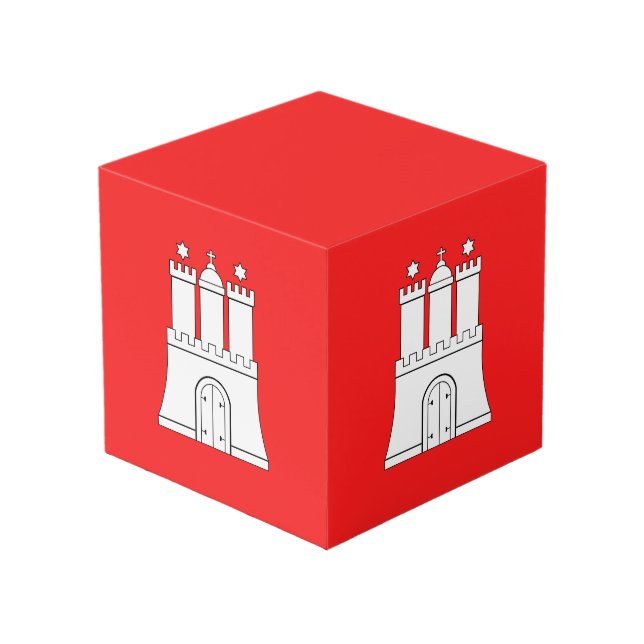 Flag of Hamburg Cube (Front Angled)