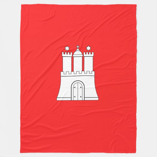 Flag of Hamburg Fleece Blanket (Front)