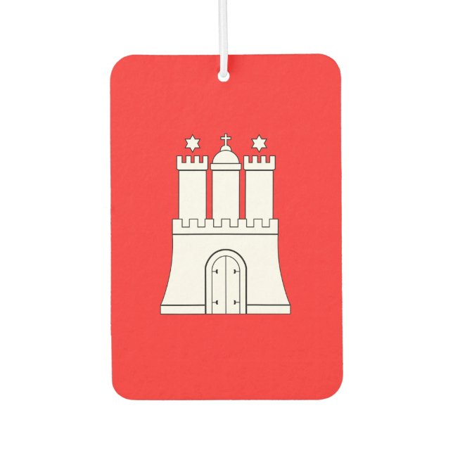 Flag of Hamburg Postcard Car Air Freshener (Front)