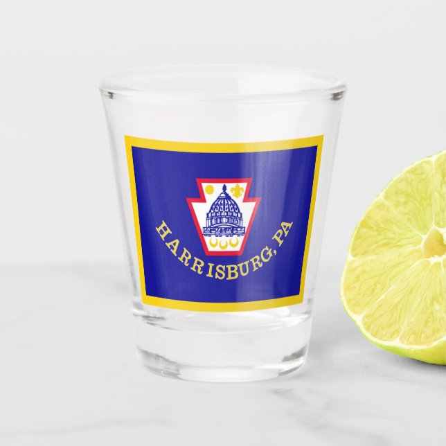 Flag of Harrisburg, Pennsylvania Shot Glass (Front)