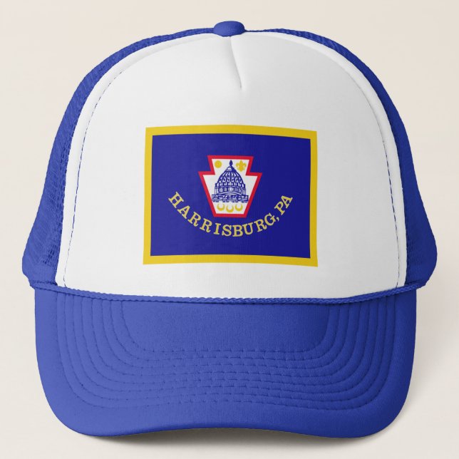Flag of Harrisburg, Pennsylvania Trucker Hat (Front)
