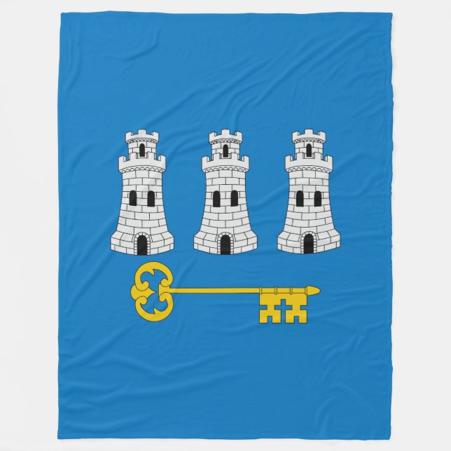 Flag of Havana, Cuba Fleece Blanket (Front)