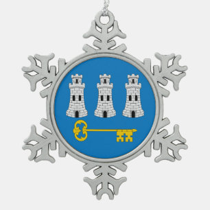 Flag of Havana, Cuba Snowflake Pewter Christmas Or Snowflake Pewter Christmas Ornament