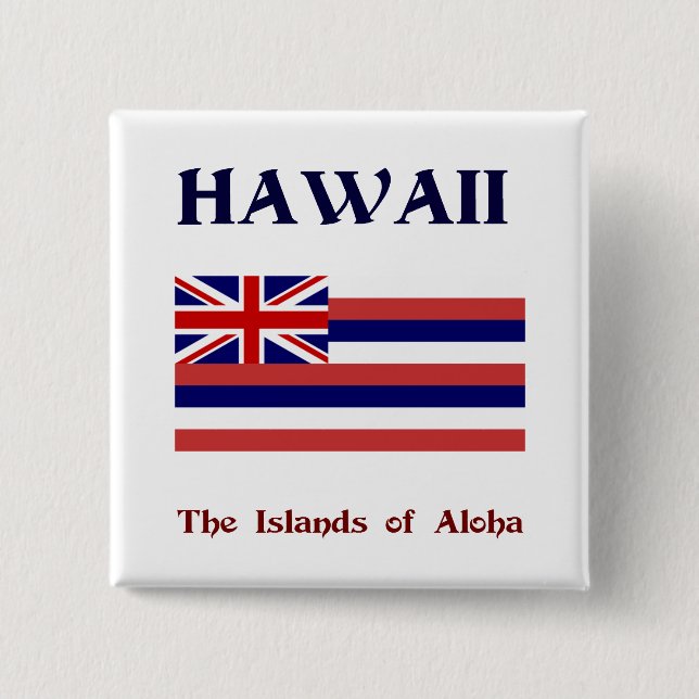 Flag of Hawaii and motto 15 Cm Square Badge (Front)