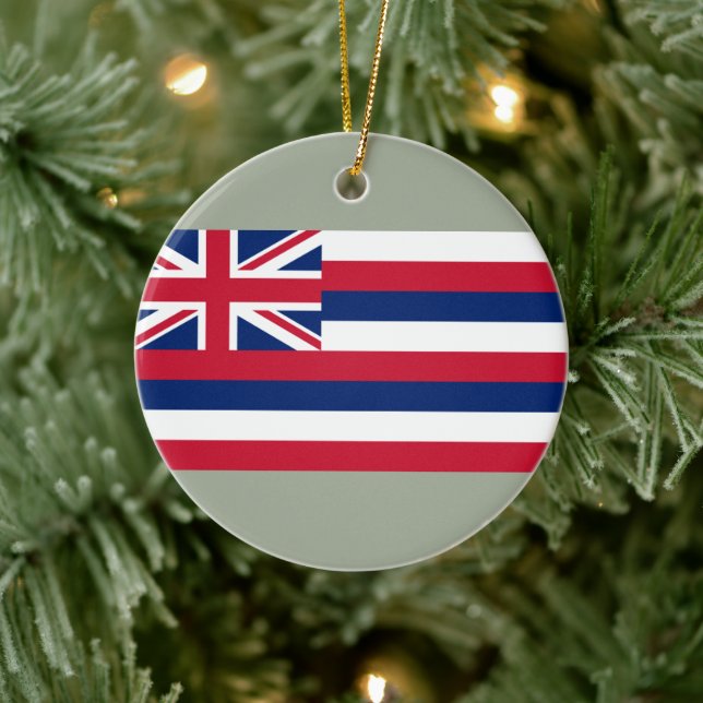 Flag of Hawaii (US State) Ceramic Ornament (Tree)