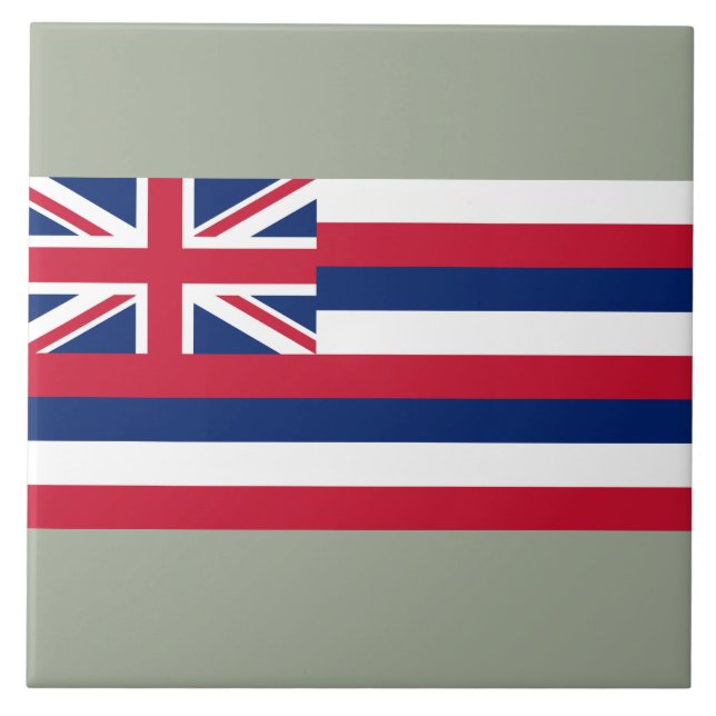 Flag of Hawaii (US State) Ceramic Tile (Front)