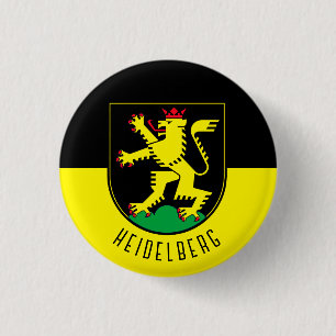 Flag of Heidelberg - GERMANY 3 Cm Round Badge